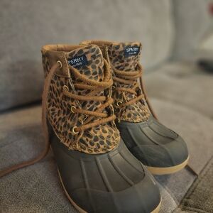 Sperry Kids Leopard Print Duck Boots